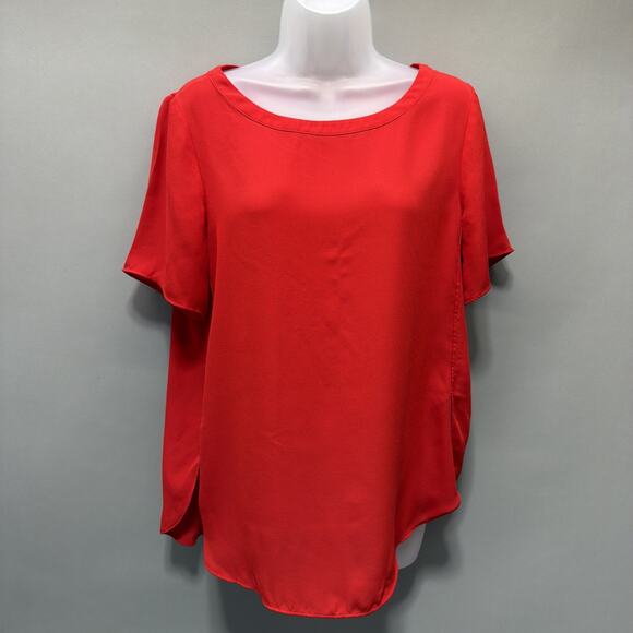 banana republic woman's red Short Sleeve Career Blouse size Small - Picture 1 of 7